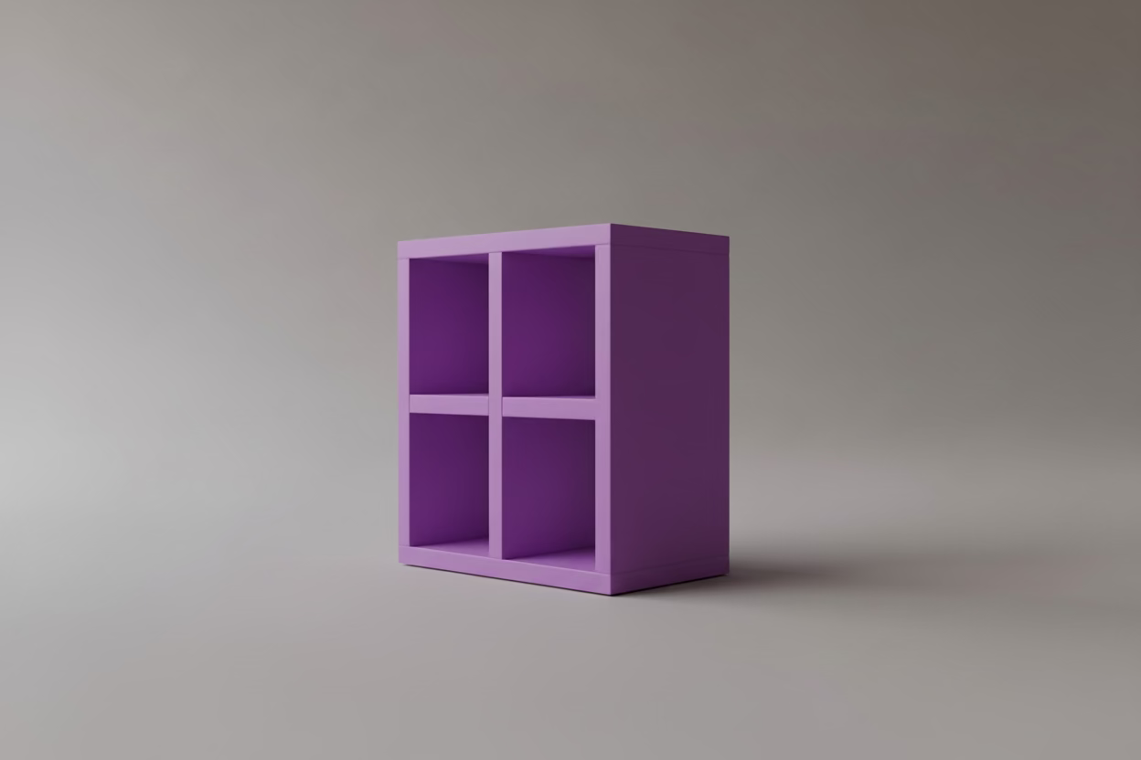 Open Shelf Cabinet – 4 Compartment – Custom Made